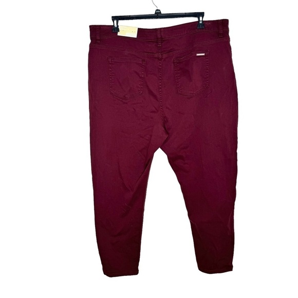 NWT Michael Michael Kors Selma Skinny Highrise Jeans Merlot 24W - Picture 6 of 8